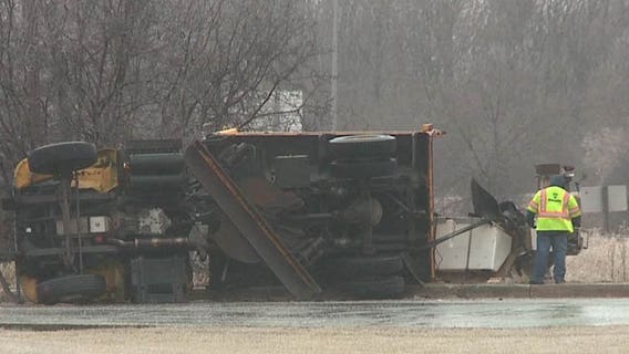 MFD: Milwaukee DPW salt truck rolled near 114th and Mill; driver injured