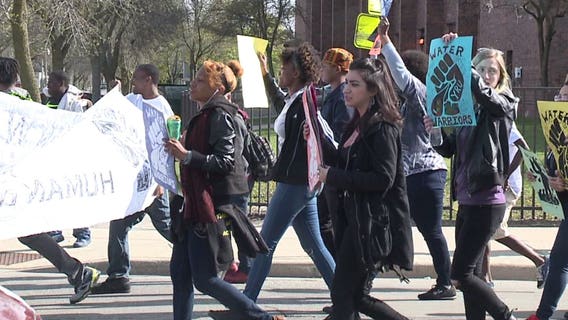 As students, activists rally outside North Division H.S., MPS officials say there are no water issues