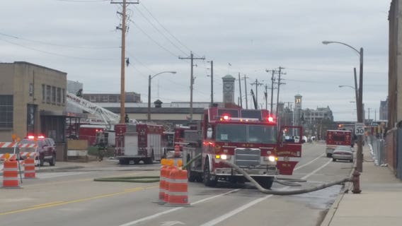 Firefighters battle fire at building under construction on Milwaukee's south side