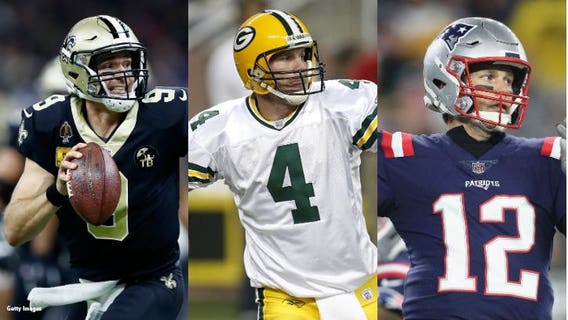 Brees, Brady closing in on catching Favre on TD passing list