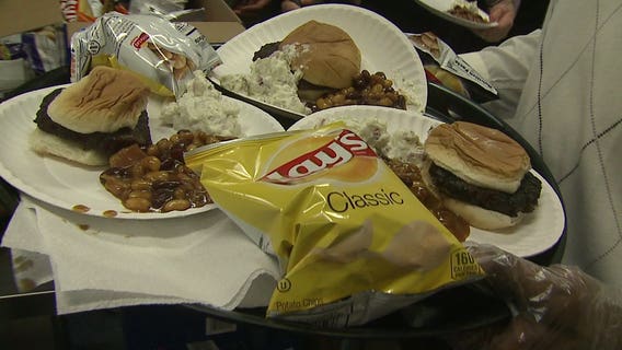 Volunteers serve up Memorial Day lunch at Milwaukee shelter for those with "no place to go"