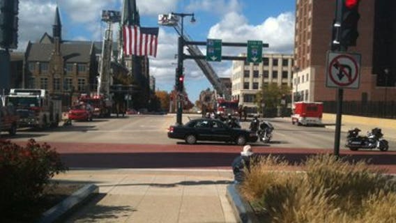 Procession through downtown honors memory of Milwaukee firefighter