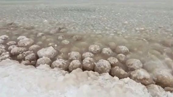 VIDEO: Ice boulders form along Michigan's western coast
