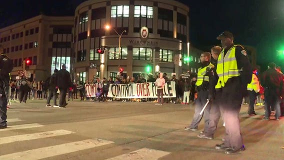 Protest takes over streets near UW-Madison during homecoming parade