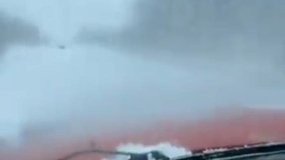 Video: Plow driver shares his limited view of the road during snowy, windy conditions