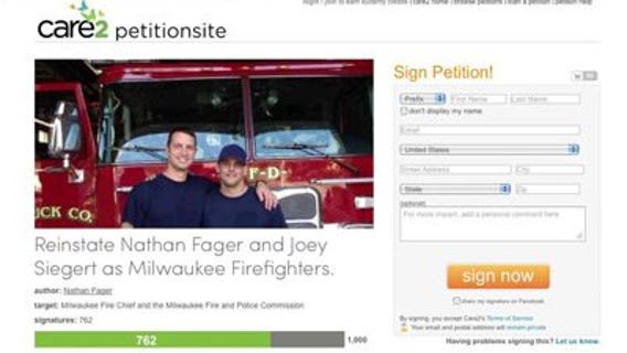 Two Milwaukee firefighters petition to get jobs back