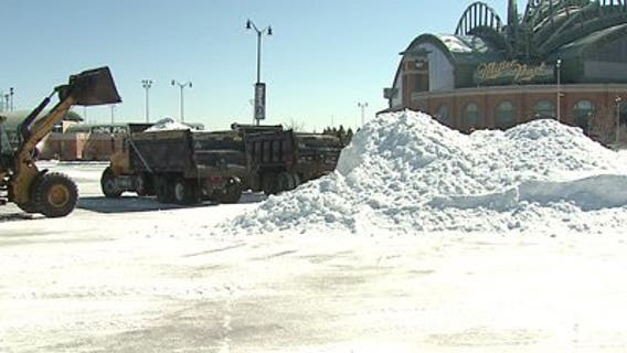 Snow removed from Miller Park lots, gearing up for Opening Day