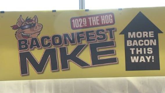 Celebration of bacon during BACONFEST MKE at Harley Museum