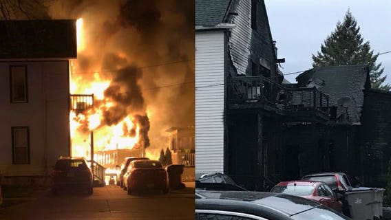 'Flames were so high:' Fire damages 2 buildings on Milwaukee's east side, 10 displaced
