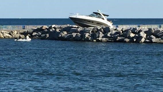 2 men under investigation for OWI after crashing boat into break wall near McKinley Marina