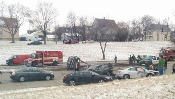 2 taken to hospital following multiple vehicle crash near Capitol and Port Washington