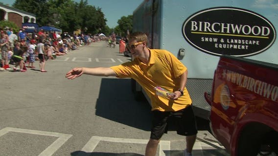 "It is all about the candy!" Folks line the streets in Cedarburg for Fourth of July parade