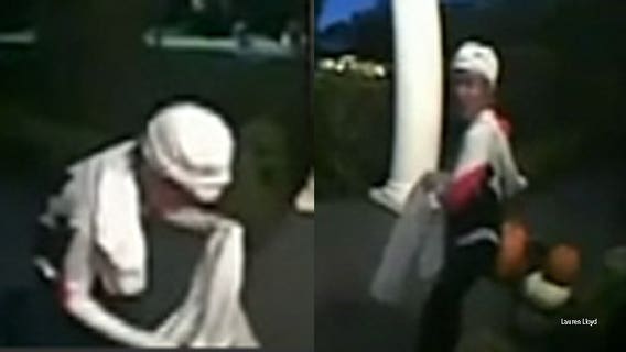 Trick-or-treater caught on camera filling empty bowl with her own candy on Halloween