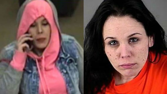 CHARGED after bank robberies, teller heard suspect on phone say: "We'll get this taken care of. I love you"