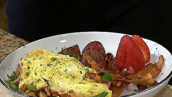 4-20-12: Chicken and Asparagus Italian Omelet