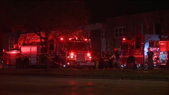 Firefighter injured while battling blaze at vacant apartment building near 57th and Hampton