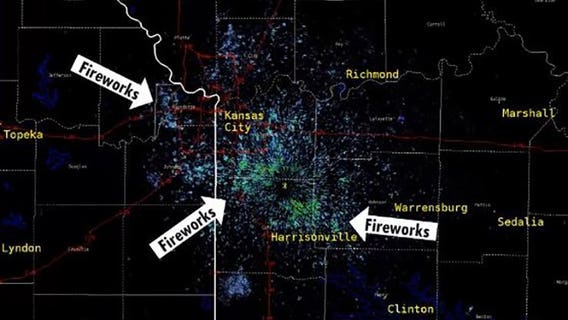 Kansas City Super Bowl celebrations seen on weather radar