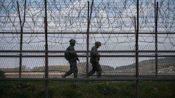North and South Korean troops exchange fire along border