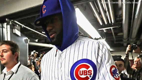 LeBron James sports Cubs uniform after losing bet with Dwyane Wade
