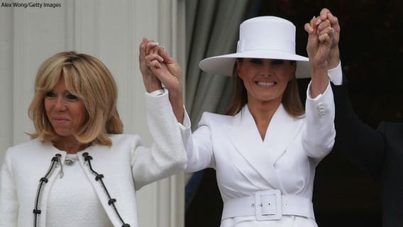 Melania Trump, Brigitte Macron visit National Gallery of Art