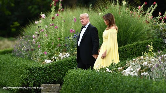 Trumps, May, attend gala at UK's Blenheim Palace