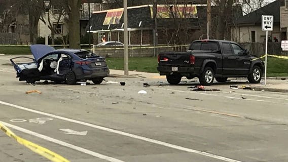 7 hurt, including 4 suspects, after police pursuit ended in crash near 40th and North