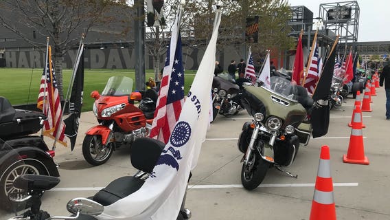 Motorcyclists take part in 15th annual Support the Troops Ride on Armed Forces Day