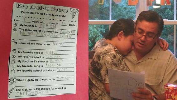 'Never have five letters cut so deep': Man takes heartbreaking photo at son's school