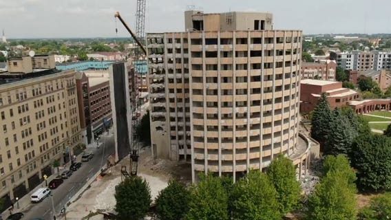 Wrecking ball work begins on McCormick Hall on campus of Marquette University