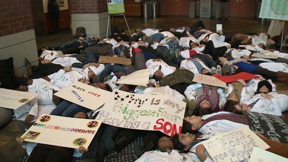 "In solidarity with our fallen brothers:" Medical College of Wisconsin students stage "die-in"