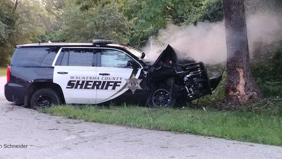 Waukesha County sheriff's deputy suffered minor injuries when his squad crashed