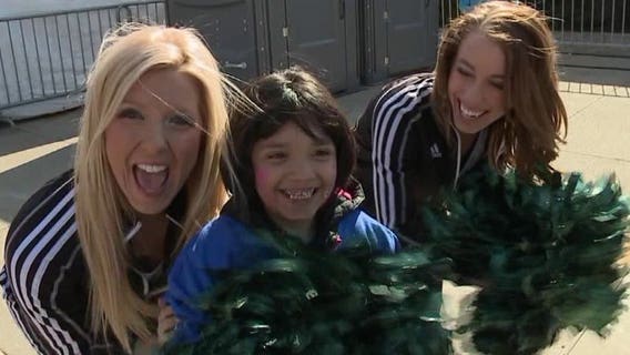 "Here to cheer them on:" Bucks fans gear up for playoff game with pep rally!