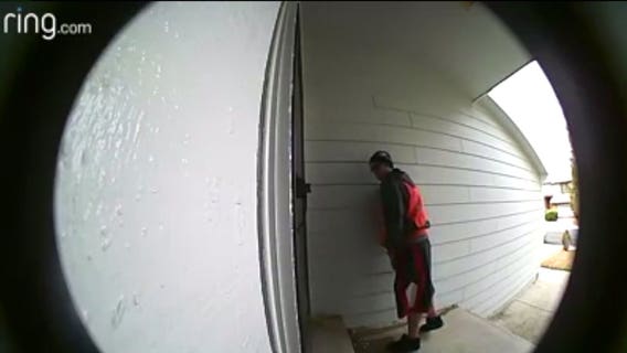 Delivery driver caught urinating on homeowner's doorstep