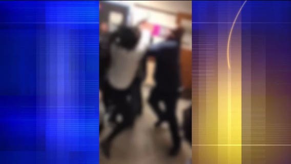 Video: Students face possible suspension after Riverside University High School hallway brawl