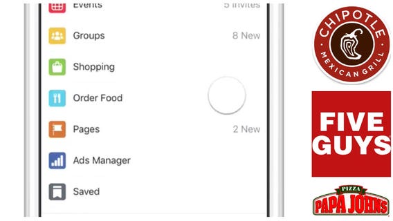 You can now order food on Facebook