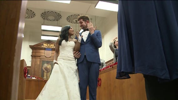 "Easy to remember:" Couples wed on Valentine's day at Milwaukee's courthouse