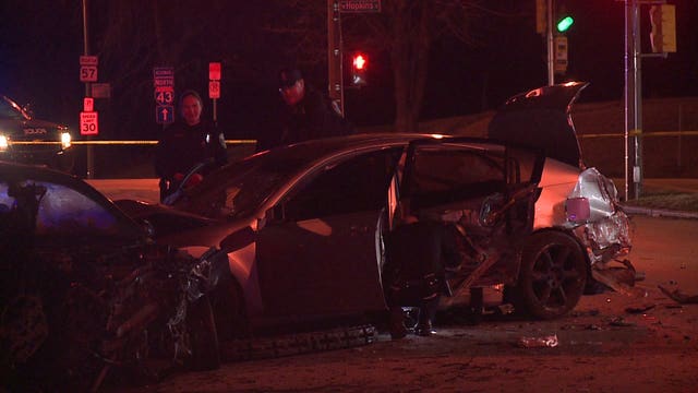 2-vehicle crash near 20th and Burleigh after driver fails to stop at red light