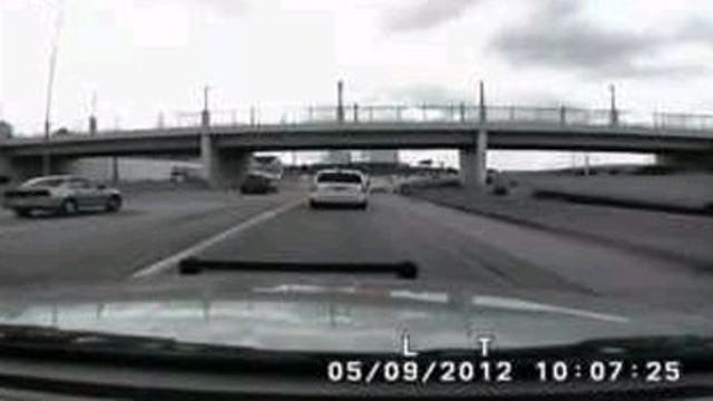 View dash cam video of police chase involving minivan