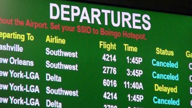 Dozens of cancellations at Mitchell International Airport