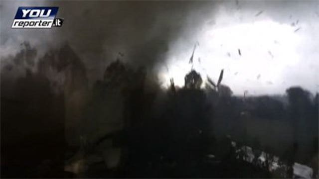 Wicked video: Tornado shreds office building in northern Italy