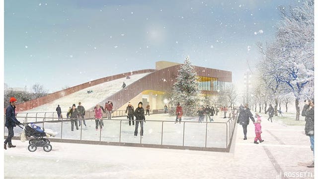 Pictures: Packers reveal final components of Titletown District's park including sledding hill