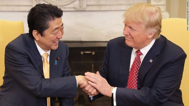 'Strong hands': President Trump's handshake with Japanese PM lights up social media