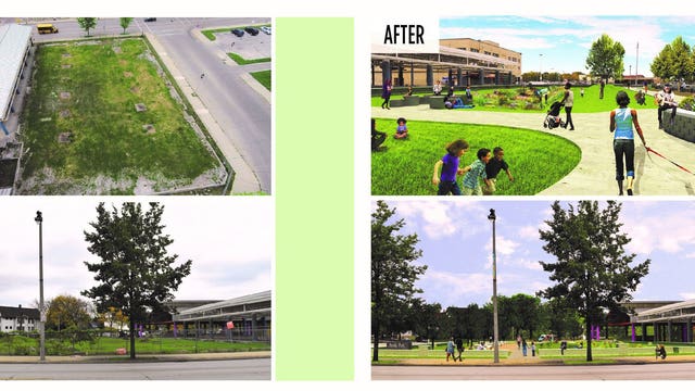 Mayor Barrett unveils plans for new green space next to Fondy Farmers Market