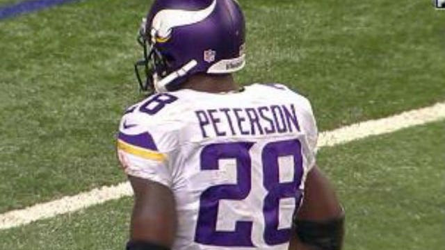 ESPN: Vikings Adrian Peterson "questionable" ahead of Sunday's game after swallowing chewing tobacco