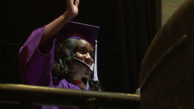 Police pursuit, crash did not dampen student's resolve to graduate with her class