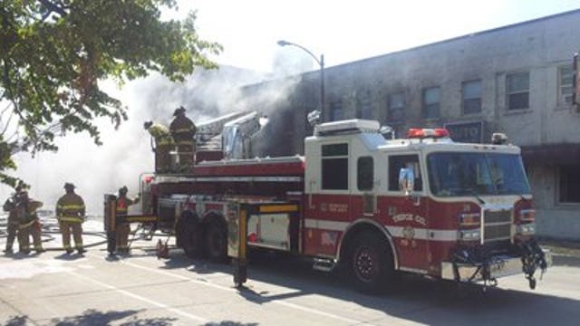 Five-alarm fire guts auto shop in Milwaukee's Riverwest neighborhood