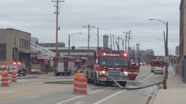 Firefighters battle fire at building under construction on Milwaukee's south side