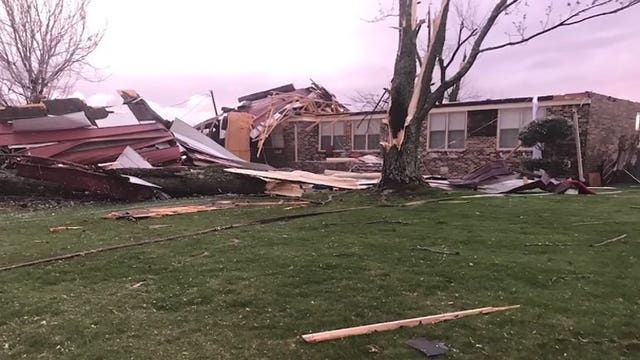 Storms strike Jacksonville State University in Alabama, leave trail of damage across South