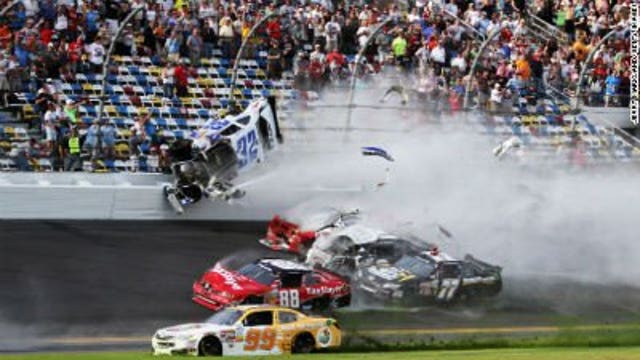 Crash at Daytona Speedway sends debris into stands