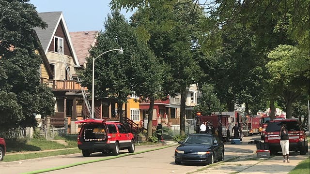 Firefighters battle blaze at home near 22nd & Center; no one hurt
